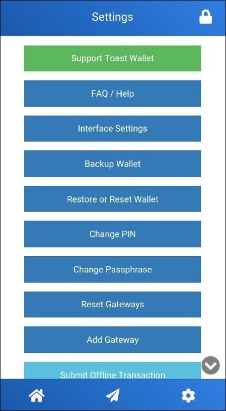 what crypto currency does toast wallet hold