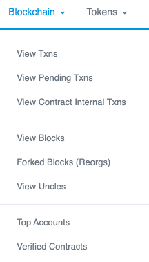 “Blockchain” tab